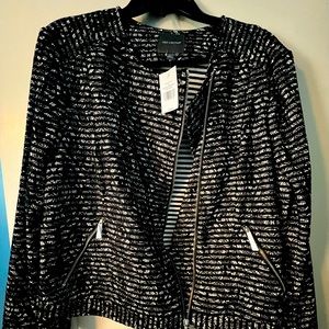 Super cute black and white jacket XL never worn.